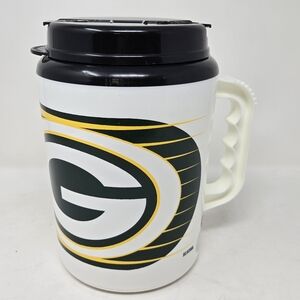 Vtg Green Bay Packers 64 oz Insulated Travel Mug Super Thermos Thermo Betras USA